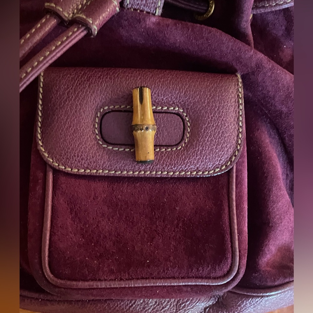 Rare Gucci purple Tom Ford era bamboo backpack. EUC with no noted flaws! - Picture 2 of 14